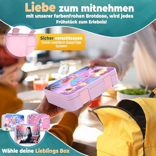 Kinder Brotdose mit Fächern Auslaufsicher & BPA frei
| Vesperbox Kinder Bento Box mit Fächern
| Frühstücksbox Kinder Br