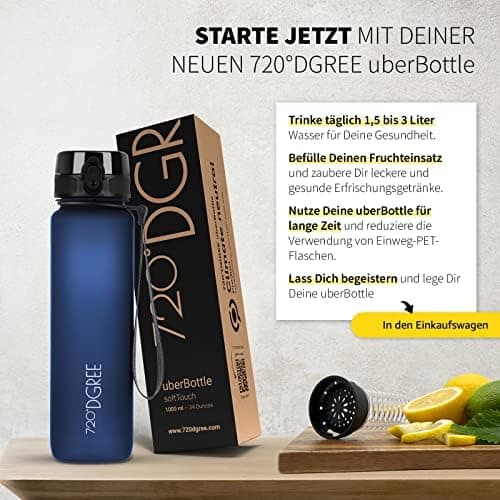 720°DGREE uberBottle Trinkflasche SoftTouch 500ml - Auslaufsicher, BPA-Frei - für Sport und Outdoor-Aktivitäten - Climat