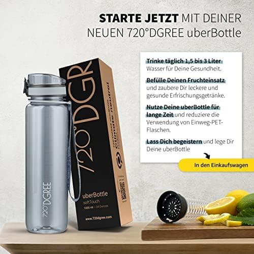 720°DGREE uberBottle Trinkflasche SoftTouch 500ml - Auslaufsicher, BPA-Frei - für Sport und Outdoor-Aktivitäten - Climat
