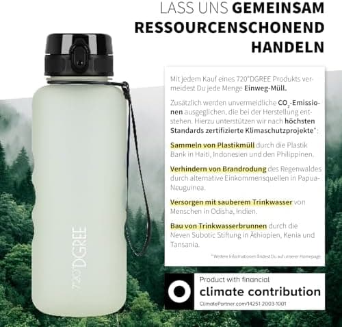 720°DGREE uberBottle Trinkflasche SoftTouch 500ml - Auslaufsicher, BPA-Frei - für Sport und Outdoor-Aktivitäten - Climat