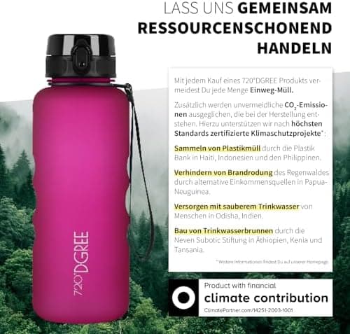 720°DGREE uberBottle Trinkflasche SoftTouch 500ml - Auslaufsicher, BPA-Frei - für Sport und Outdoor-Aktivitäten - Climat