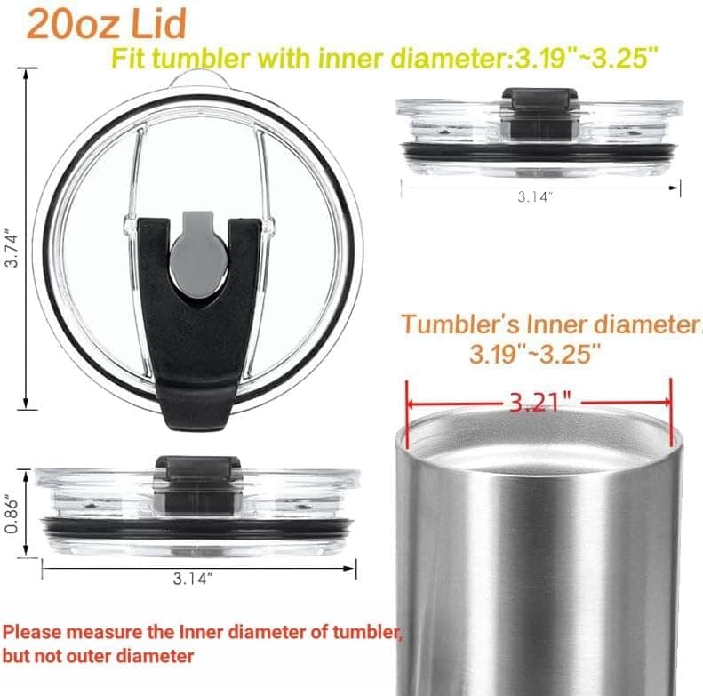 Ersatzdeckel für 56-ml-Becher - Spritzwasserfest, auslaufsicher und strohhalmfreundlich 20 oz Black Double Hole