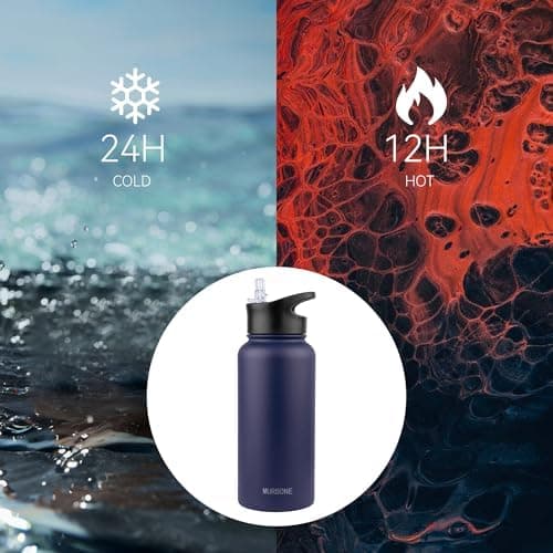 Edelstahl Trinkflasche 1.2L BPAfrei-Thermoskanne-Vakuum Doppelwandisolierung für Sport Campings-Reise-Kohlensäure Geeign