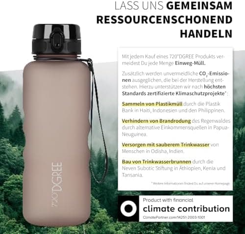 720°DGREE uberBottle Trinkflasche SoftTouch 500ml - Auslaufsicher, BPA-Frei - für Sport und Outdoor-Aktivitäten - Climat