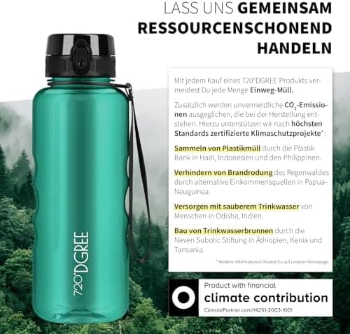 720°DGREE uberBottle Trinkflasche SoftTouch 500ml - Auslaufsicher, BPA-Frei - für Sport und Outdoor-Aktivitäten - Climat