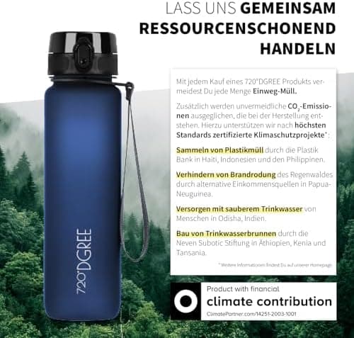 720°DGREE uberBottle Trinkflasche SoftTouch 500ml - Auslaufsicher, BPA-Frei - für Sport und Outdoor-Aktivitäten - Climat
