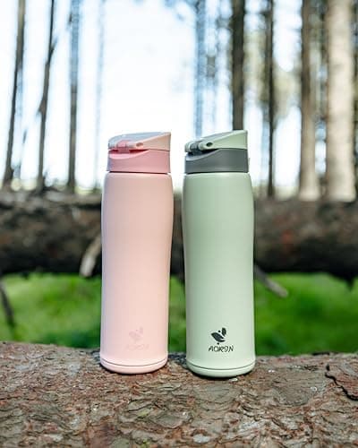 AORIN Trinkflasche Edelstahl 18/8, 500ml, BPA-Frei, Doppelwandig Isolierflasche für Sport, Schule und Outdooraktivitäten