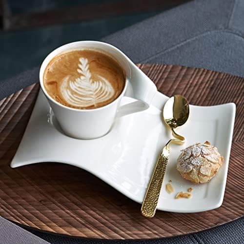 Villeroy & Boch Newwave Caffè Geschirr - Weiß, Premium Porzellan, Spülmaschinenfest, Mikrowellensicher, 300 ML Heißgeträ