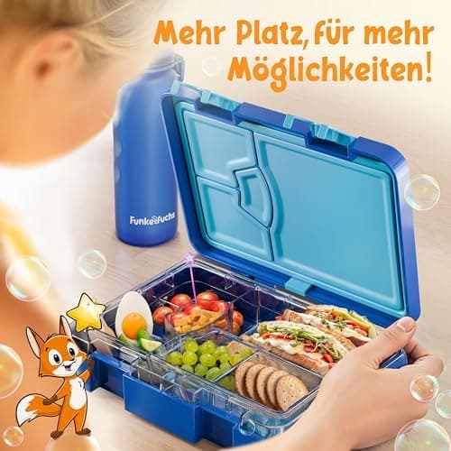 Kinder Brotdose Mondschein – Lila Fächer – 800ml – Schule & Kindergarten - BPA frei  
Kinder Brotdose Mondschein – Lila