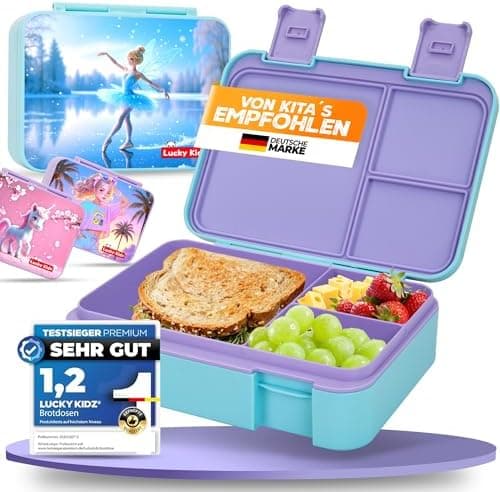 Kinder Brotdose mit Fächern Auslaufsicher & BPA frei
| Vesperbox Kinder Bento Box mit Fächern
| Frühstücksbox Kinder Br