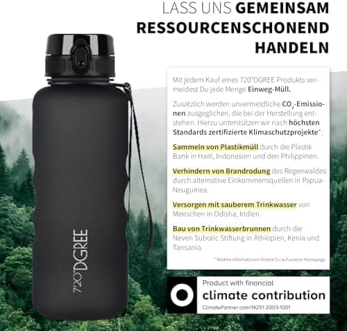 720°DGREE uberBottle Trinkflasche SoftTouch 500ml - Auslaufsicher, BPA-Frei - für Sport und Outdoor-Aktivitäten - Climat