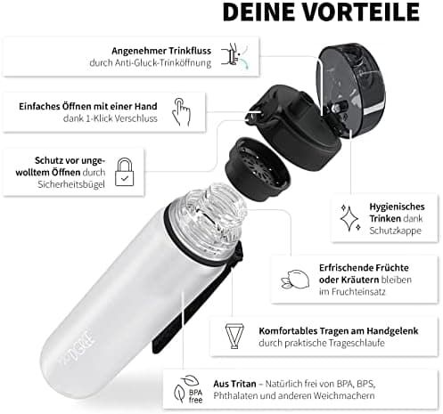 720°DGREE uberBottle Trinkflasche SoftTouch 500ml - Auslaufsicher, BPA-Frei - für Sport und Outdoor-Aktivitäten - Climat
