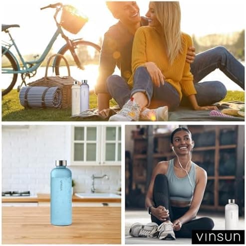 VINSUN Trinkflasche 1000ml - auslaufsicher, BPA frei, Tritan - Leichte Wasserflasche für Sport und Outdoor activities -