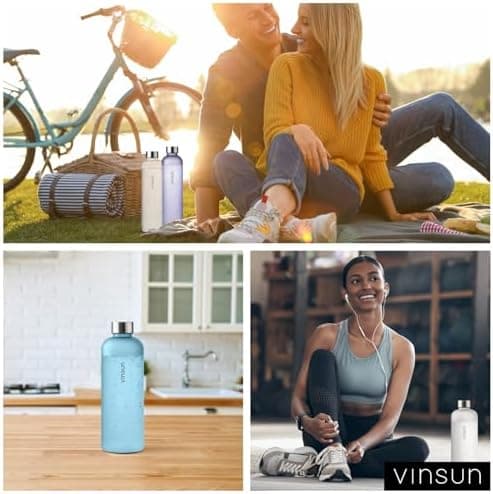 VINSUN Trinkflasche 1000ml - auslaufsicher, BPA frei, Tritan - Leichte Wasserflasche für Sport und Outdoor activities -