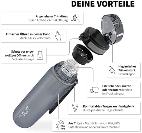 720°DGREE uberBottle Trinkflasche SoftTouch 500ml - Auslaufsicher, BPA-Frei - für Sport und Outdoor-Aktivitäten - Climat