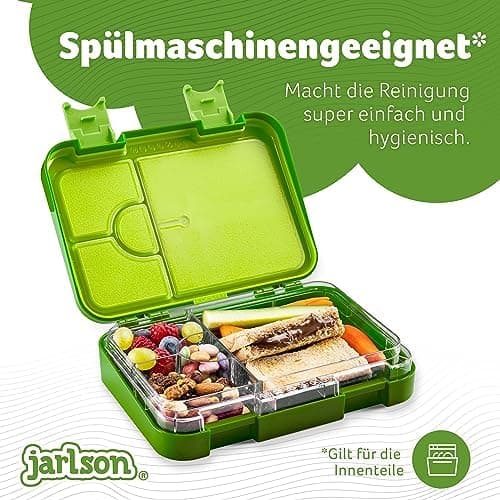 Jarlson® Brotdose Kinder mit Fächern - TONI Lunchbox - Auslaufdurchfall-Sicher – Jausenbox für Kindergarten und Schule -
