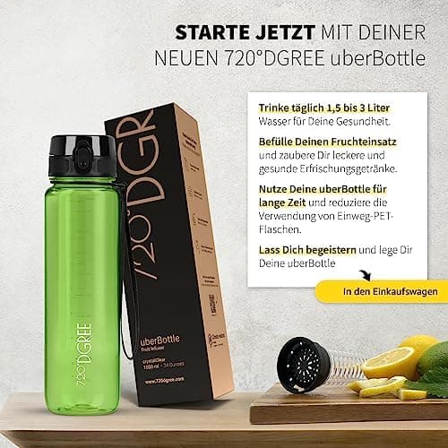 720°DGREE uberBottle Trinkflasche SoftTouch 500ml - Auslaufsicher, BPA-Frei - für Sport und Outdoor-Aktivitäten - Climat