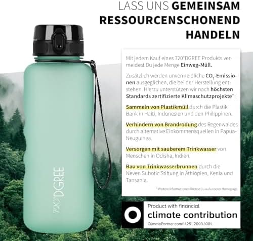 720°DGREE uberBottle Trinkflasche SoftTouch 500ml - Auslaufsicher, BPA-Frei - für Sport und Outdoor-Aktivitäten - Climat