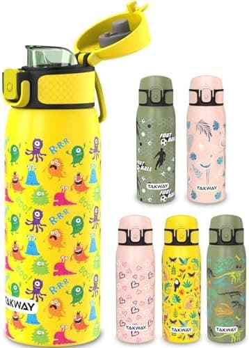 Edelstahl Trinkflasche Kinder 550ml - Auslaufsicher, isoliert und Kohlensäure geeignet - Schul- und Sportsituationensopt