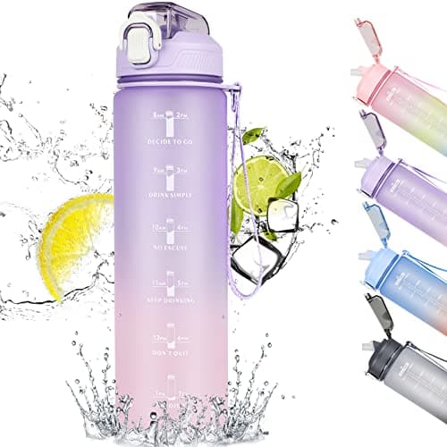 CodiCile Trinkflasche 1L - Ideal für Outdoor Aktivitäten mit Zeitmarkierung und Strohhalm
| CodiCile 1L Trinkflasche St