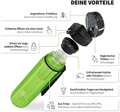 720°DGREE uberBottle Trinkflasche SoftTouch 500ml - Auslaufsicher, BPA-Frei - für Sport und Outdoor-Aktivitäten - Climat