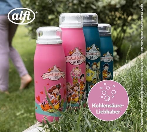 ALFI Kids ISO BOTTLE 350ml - Idas Schule der Magischen Tiere - Isoliertrinkflasche Kinder Edelstahl - hält 12 Stunden he