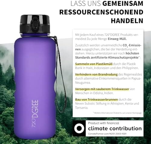 720°DGREE uberBottle Trinkflasche SoftTouch 500ml - Auslaufsicher, BPA-Frei - für Sport und Outdoor-Aktivitäten - Climat