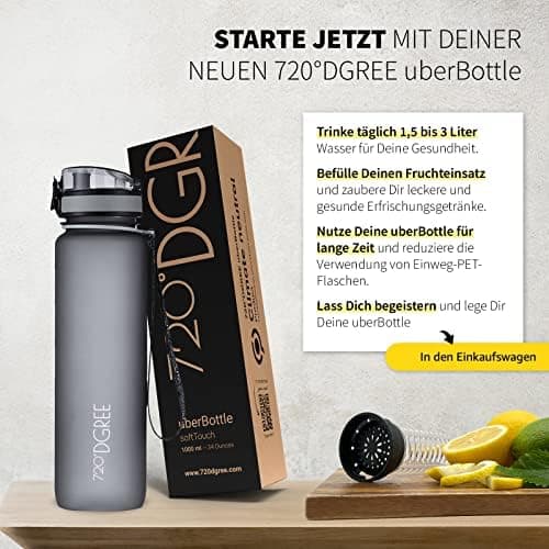 720°DGREE uberBottle Trinkflasche SoftTouch 500ml - Auslaufsicher, BPA-Frei - für Sport und Outdoor-Aktivitäten - Climat