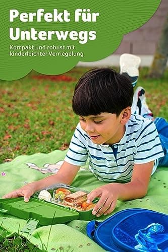 Jarlson® Brotdose Kinder mit Fächern - TONI Lunchbox - Auslaufdurchfall-Sicher – Jausenbox für Kindergarten und Schule -