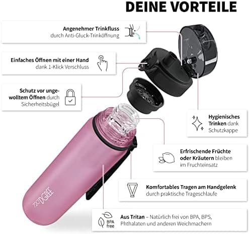 720°DGREE uberBottle Trinkflasche SoftTouch 500ml - Auslaufsicher, BPA-Frei - für Sport und Outdoor-Aktivitäten - Climat