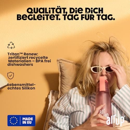air up® Trinkflasche für Schule und Sport | inkl. 5 zuckerfreien Duft-Pods & Strohhalm | Wasserflasche in Lila für Kinde