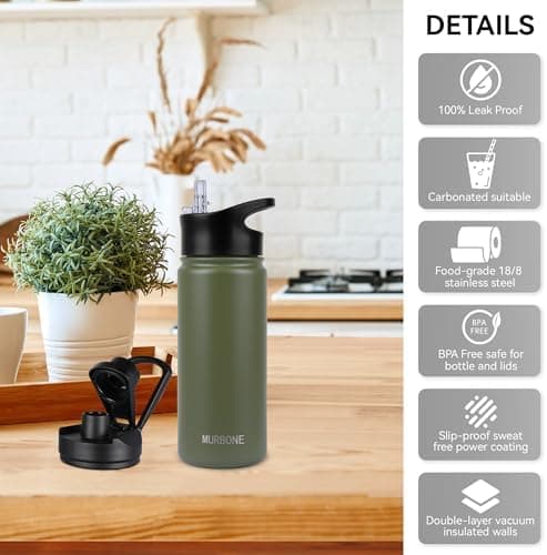 Edelstahl Trinkflasche 1.2L BPAfrei-Thermoskanne-Vakuum Doppelwandisolierung für Sport Campings-Reise-Kohlensäure Geeign