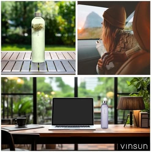 VINSUN Trinkflasche 1000ml - auslaufsicher, BPA frei, Tritan - Leichte Wasserflasche für Sport und Outdoor activities -