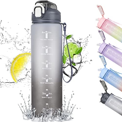 CodiCile Trinkflasche 1L - Ideal für Outdoor Aktivitäten mit Zeitmarkierung und Strohhalm
| CodiCile 1L Trinkflasche St