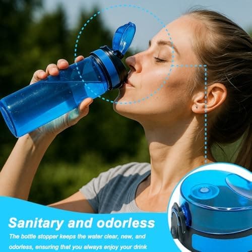 Ersatzdeckel Trinkflasche für 1000 ML Flaschen, Auslaufsicherer 1-Klick-Verschluss, Kinderfreundlich (Blau)  
Silikonstr