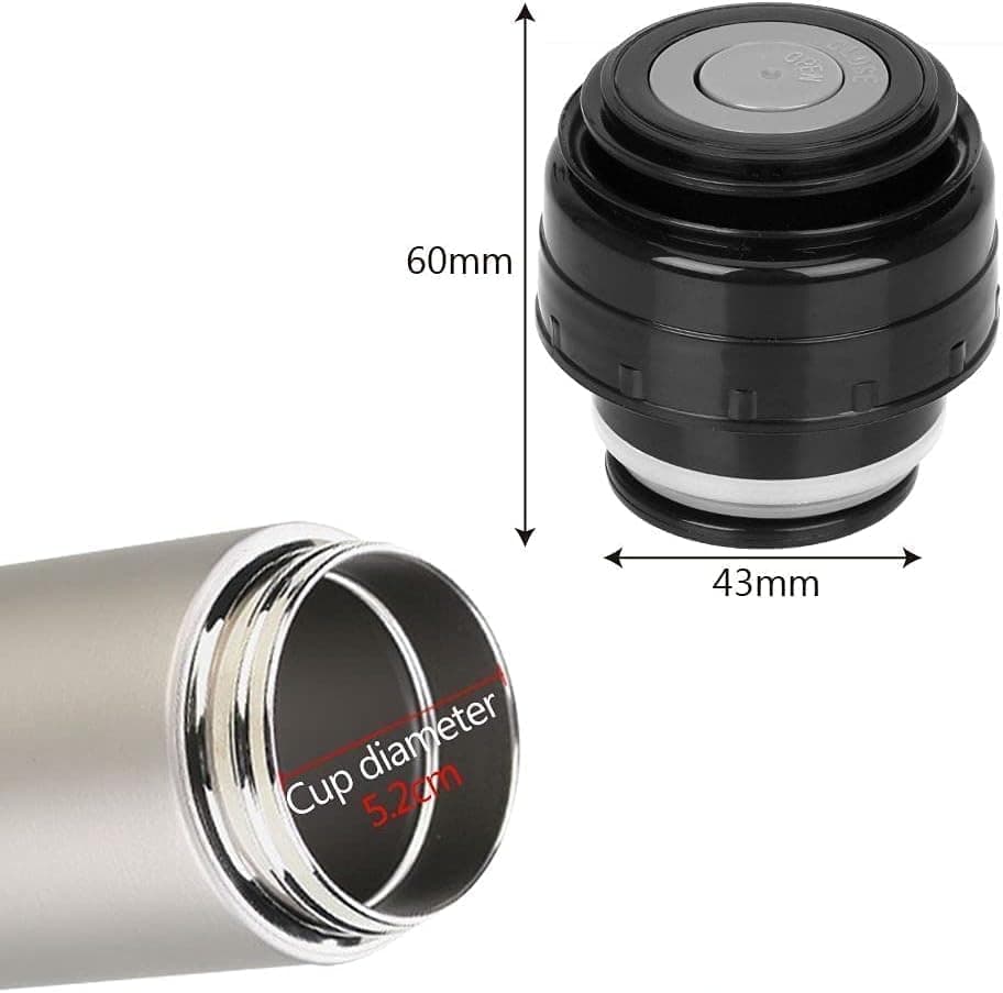 Isolierflaschen-Deckelabdeckung für Vakuumflaschen, Outdoor-Reisebecher, tragbar, universelles Zubehör (4,5 cm, Schwarz/