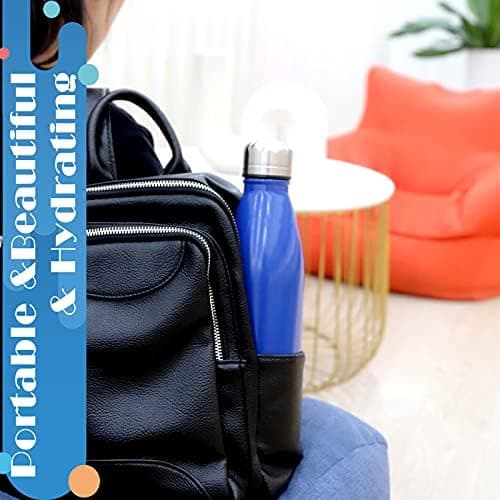 BOGI Doppelwandige Thermosflasche Edelstahl Trinkflasche Kinder Trinkflasche Schule Himmelblau Pink