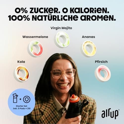 air up® Trinkflasche für Schule und Sport | inkl. 5 zuckerfreien Duft-Pods & Strohhalm | Wasserflasche in Lila für Kinde