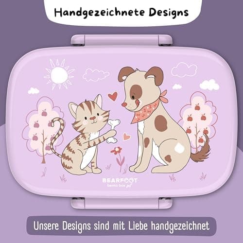 Bearfoot Brotdose Kinder BPAfrei mit Fächern Lunchbox für Mädchen & Jungen