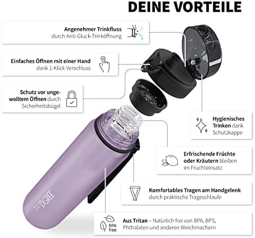 720°DGREE uberBottle Trinkflasche SoftTouch 500ml - Auslaufsicher, BPA-Frei - für Sport und Outdoor-Aktivitäten - Climat