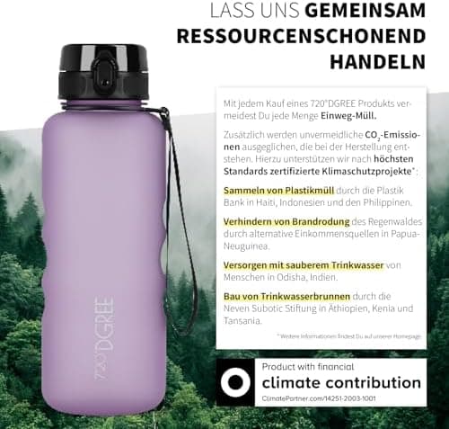 720°DGREE uberBottle Trinkflasche SoftTouch 500ml - Auslaufsicher, BPA-Frei - für Sport und Outdoor-Aktivitäten - Climat