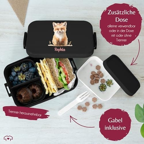 Mepal Bento Box Midi Fuchs Lunchbox - Niedliche Brotdose für Kinder | Auslaufsicher und langlebig | Sage Grün - 900 ml