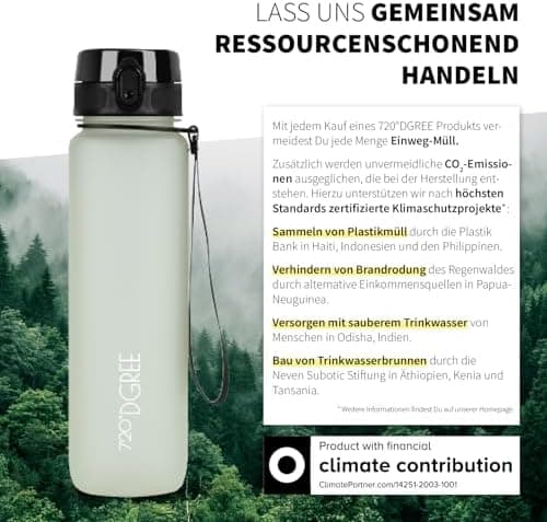 720°DGREE uberBottle Trinkflasche SoftTouch 500ml - Auslaufsicher, BPA-Frei - für Sport und Outdoor-Aktivitäten - Climat