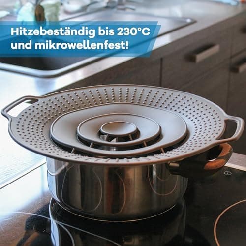 NetroxHome - Überkochschutz Topfdeckel - Spülmaschinenfest - Überlaufschutz für Töpfe Ø 15-25 cm - Pfannen_SPRitzschutz