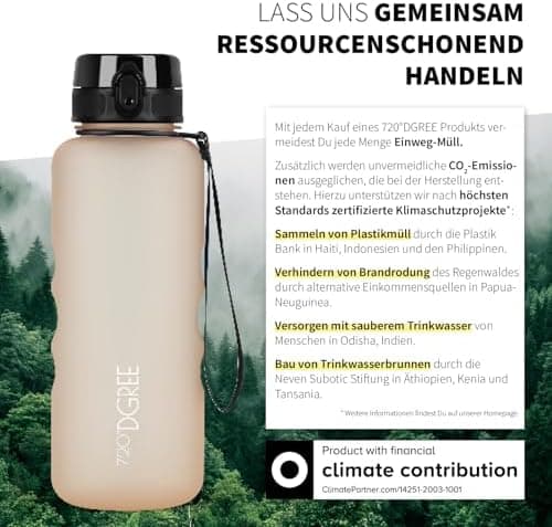 720°DGREE uberBottle Trinkflasche SoftTouch 500ml - Auslaufsicher, BPA-Frei - für Sport und Outdoor-Aktivitäten - Climat