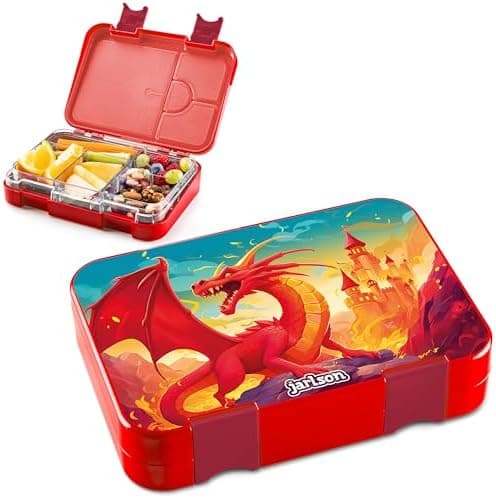 Jarlson® Brotdose Kinder mit Fächern - TONI Lunchbox - Auslaufdurchfall-Sicher – Jausenbox für Kindergarten und Schule -