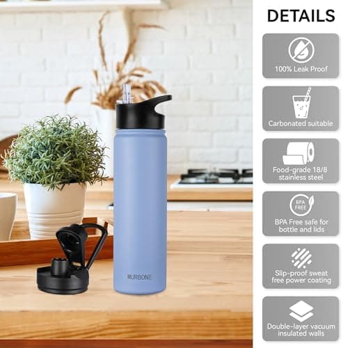 Edelstahl Trinkflasche 1.2L BPAfrei-Thermoskanne-Vakuum Doppelwandisolierung für Sport Campings-Reise-Kohlensäure Geeign