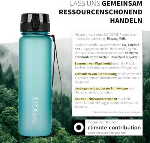 720°DGREE uberBottle Trinkflasche SoftTouch 500ml - Auslaufsicher, BPA-Frei - für Sport und Outdoor-Aktivitäten - Climat