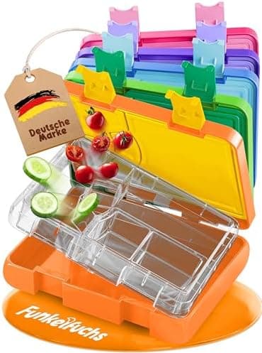 Kinder Brotdose Mondschein – Lila Fächer – 800ml – Schule & Kindergarten - BPA frei  
Kinder Brotdose Mondschein – Lila
