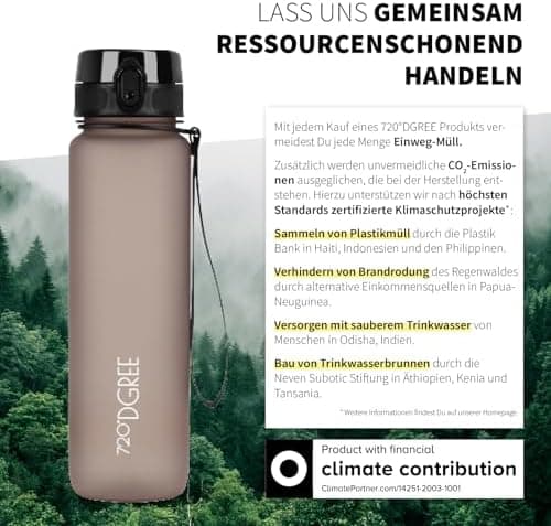 720°DGREE uberBottle Trinkflasche SoftTouch 500ml - Auslaufsicher, BPA-Frei - für Sport und Outdoor-Aktivitäten - Climat